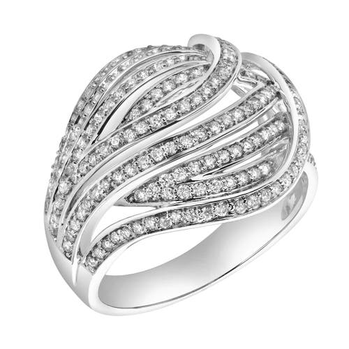 Luvmyjewelry Marina 14k Gold Round Diamond Studded Dome Ring