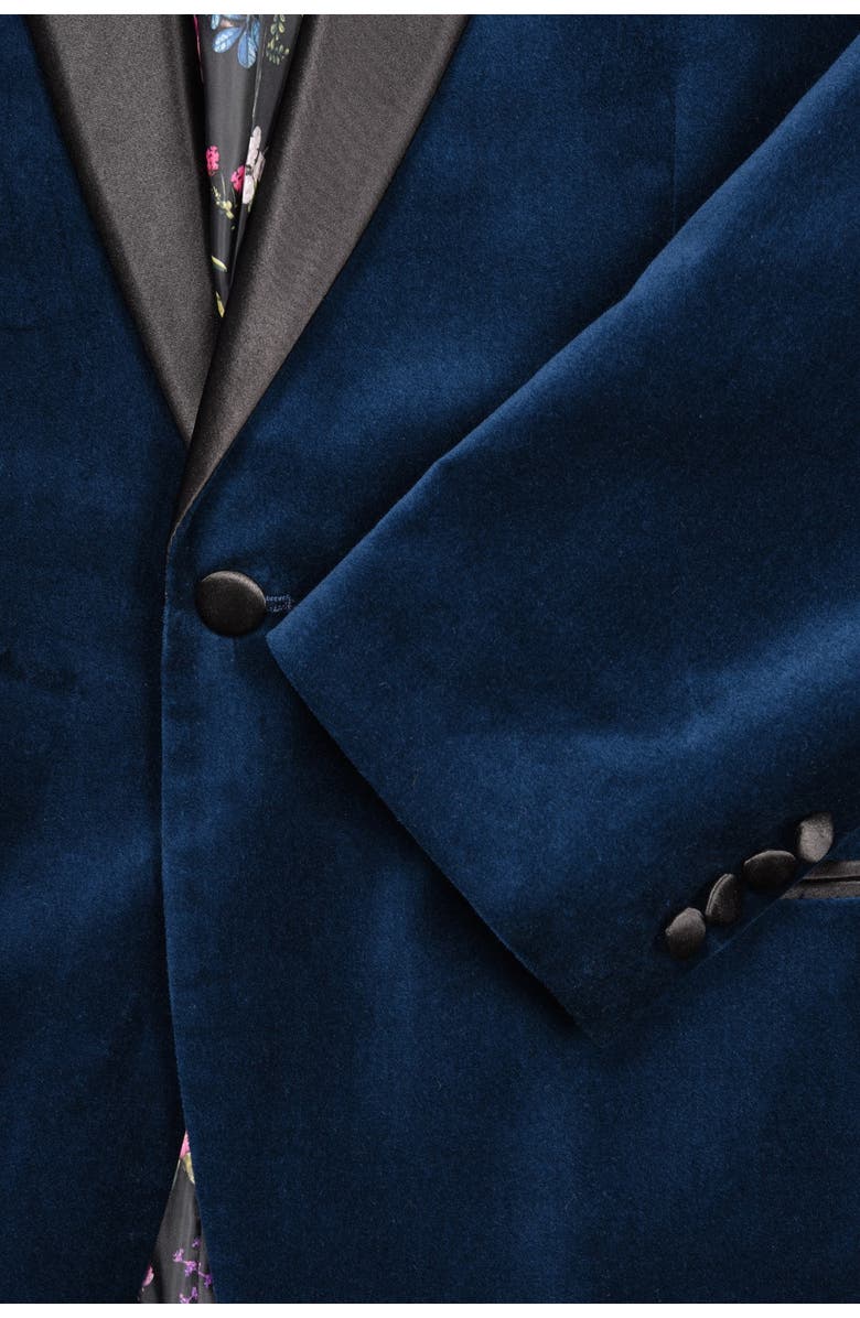 SAVILE ROW CO Navy Shawl Collar Single Button Velvet Suit Separate Sport Coat, Alternate, color, Navy