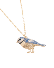 Fable England Enamel Blue Tit Short Necklace