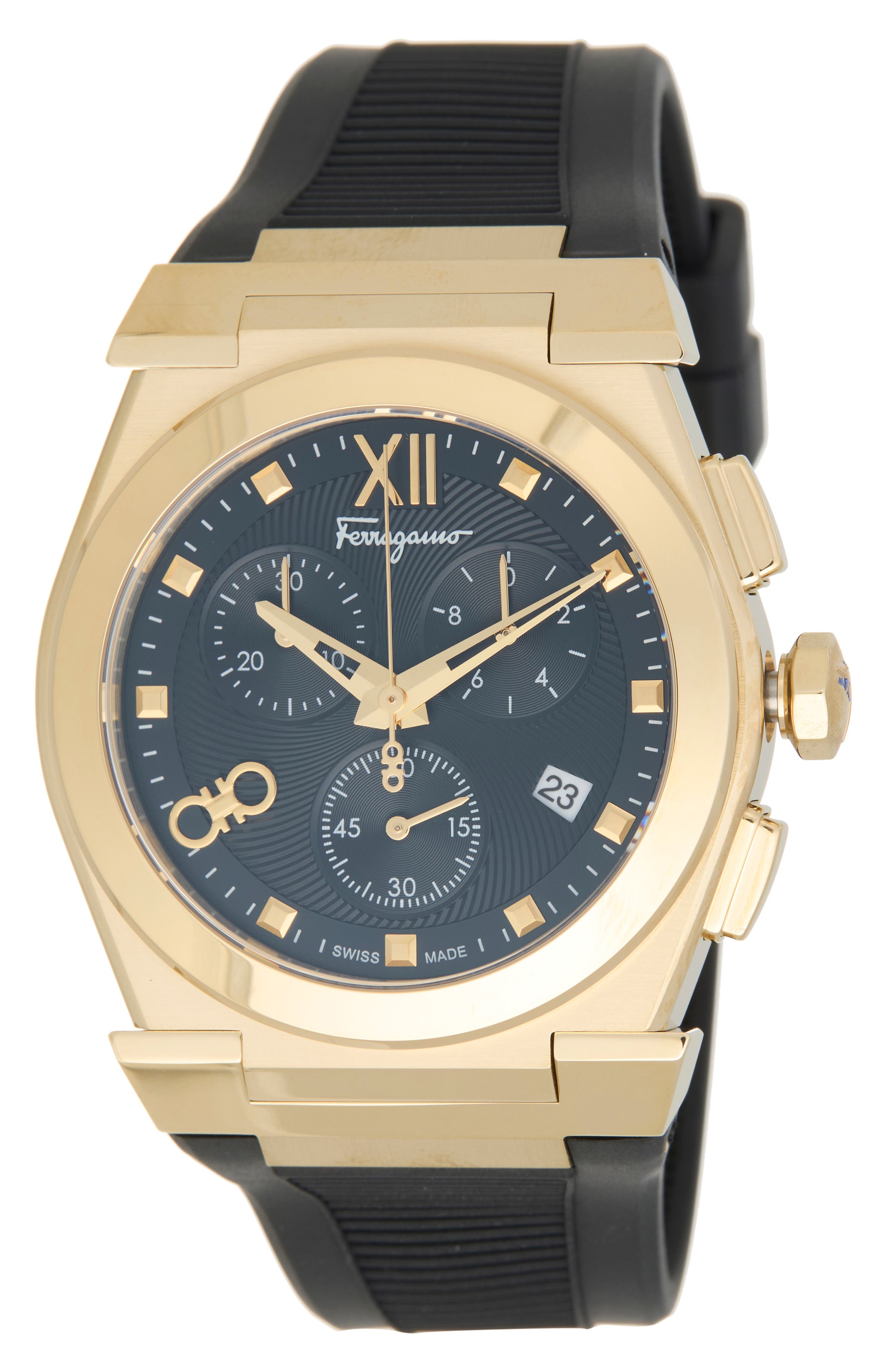 Vega Silicone Strap Chronograph Watch, 40mm