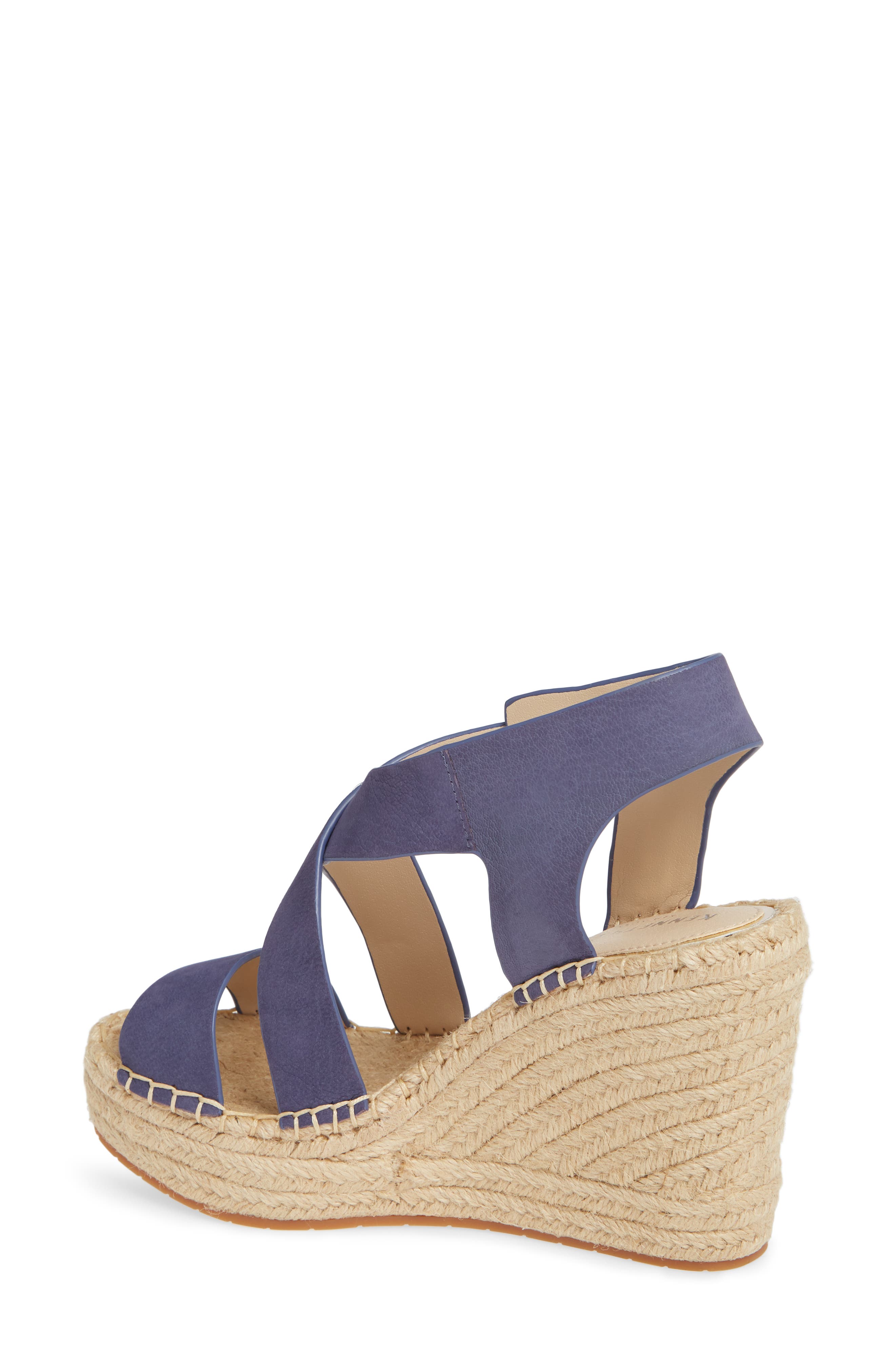 Olivia Espadrille Wedge Platform Sandal, Alternate, color, LAPIS BLUE NUBUCK LEATHER