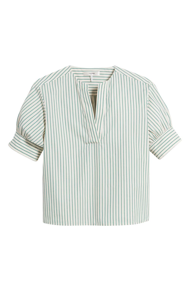 FRAME Stripe Cotton Popover Top, Alternate, color,