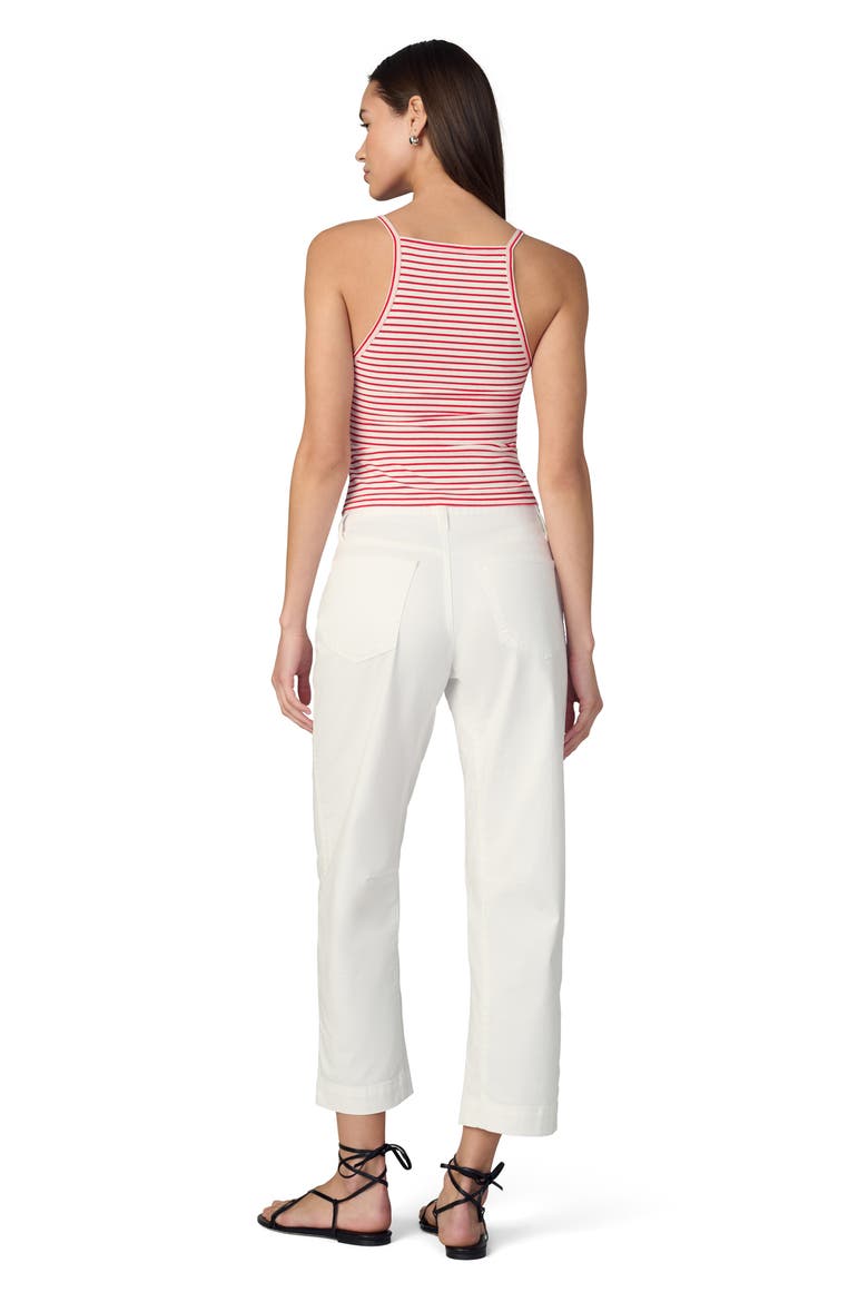 The Everyday Stripe Tank Top, Alternate, color, WHITE/ CHERRY RED STRIPES