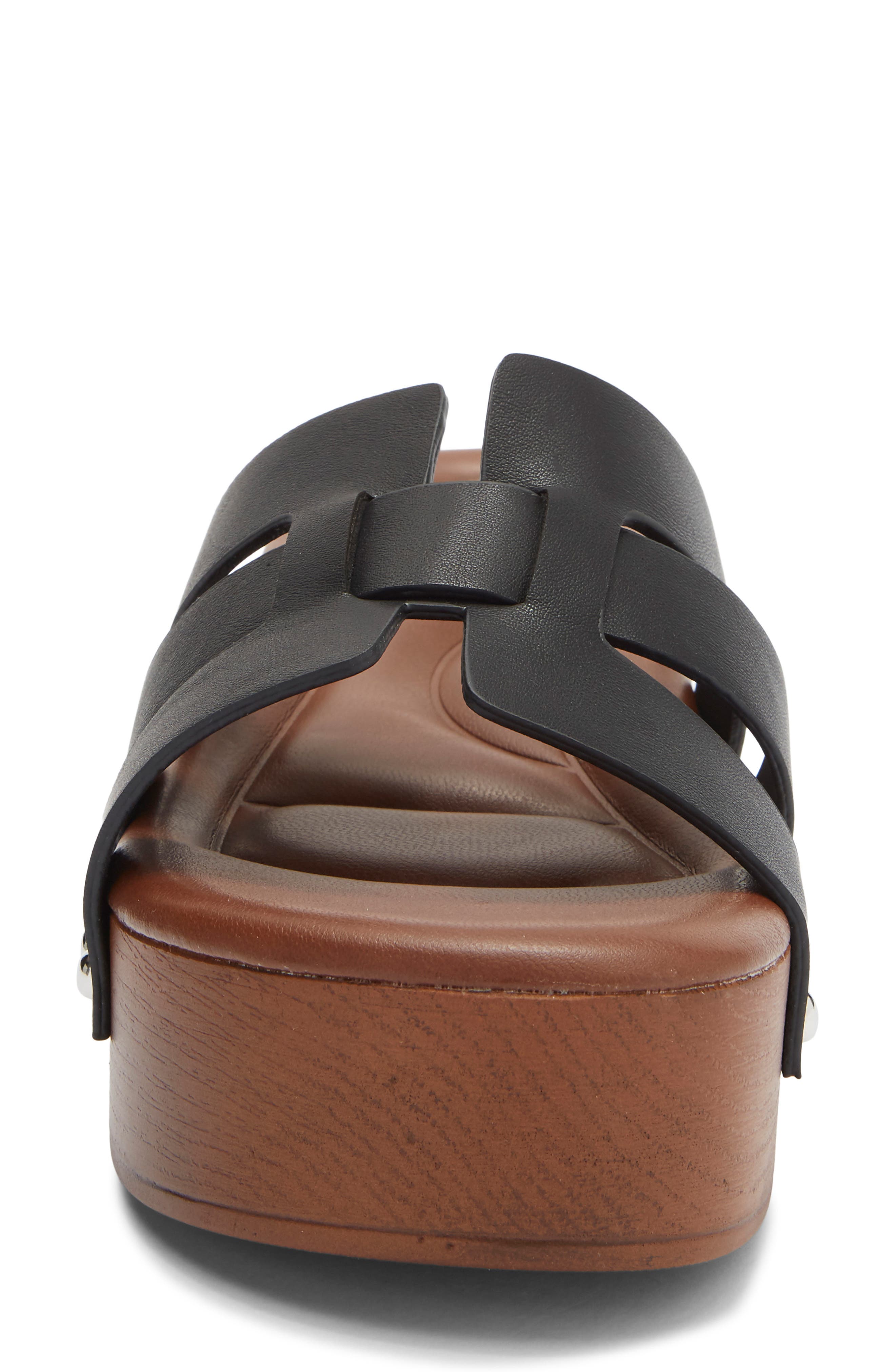 Hipster Platform Wedge Slide Sandal, Alternate, color, BLACK