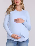 MOTHERHOOD MATERNITY Crewneck Long Sleeve Draped Nursing Tee