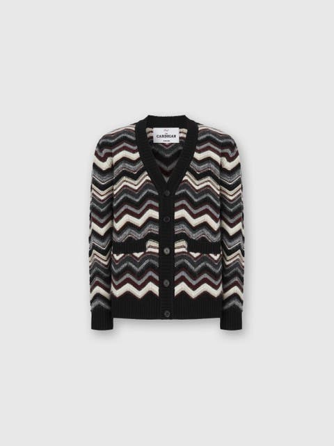 The Cardigan In Wool And Alpaca With Zigzag