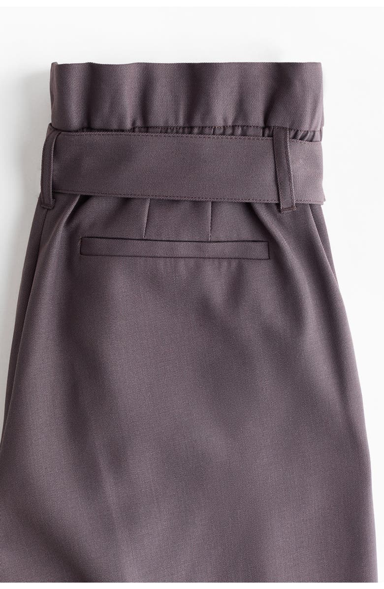 H&M Belted Wool-blend Trousers, Alternate, color, Dusty Purple