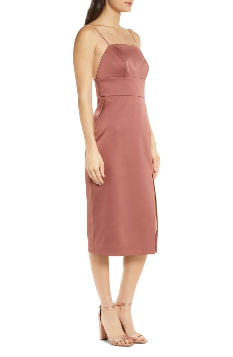 Ever New Bonded Satin Midi Dress, Alternate, color, 