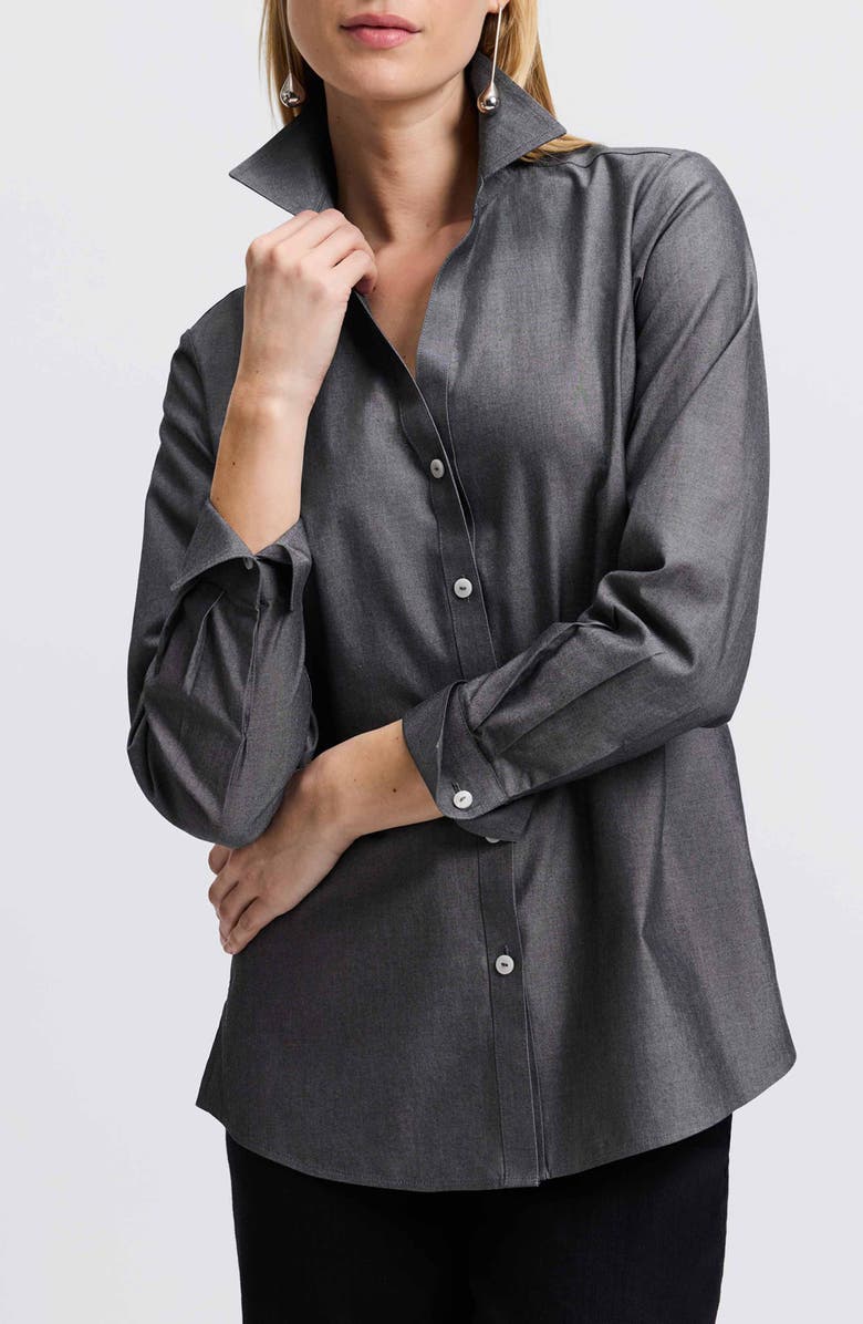 Foxcroft Mary Non-Iron Cotton Oxford Button-Up Shirt, Alternate, color, 