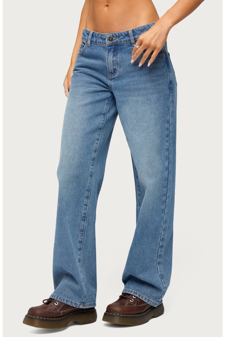 Breslin Low Rise Straight Leg Jeans, Alternate, color, MEDIUM-BLUE-WASHED