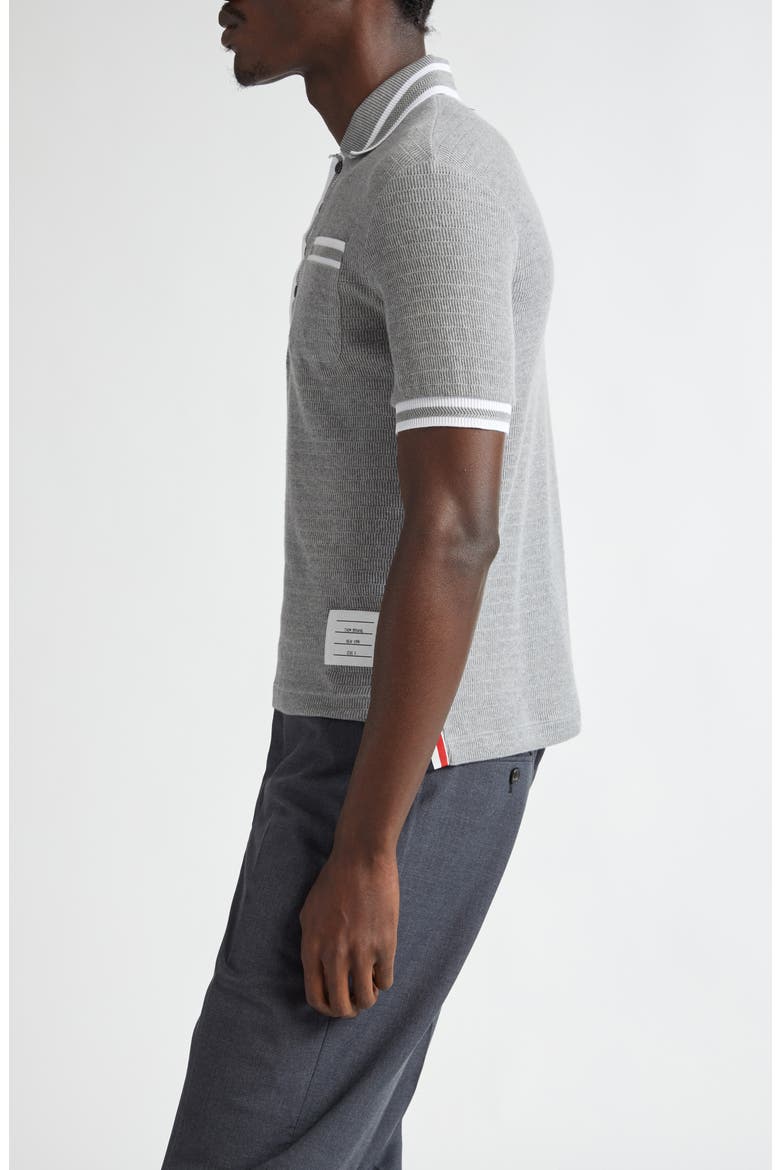 Open Stitch Cotton Polo, Alternate, color, LIGHT GREY