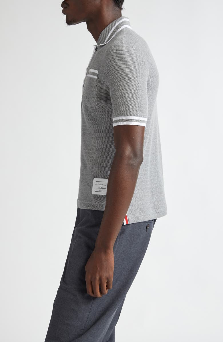Thom Browne Open Stitch Cotton Polo, Alternate, color, 