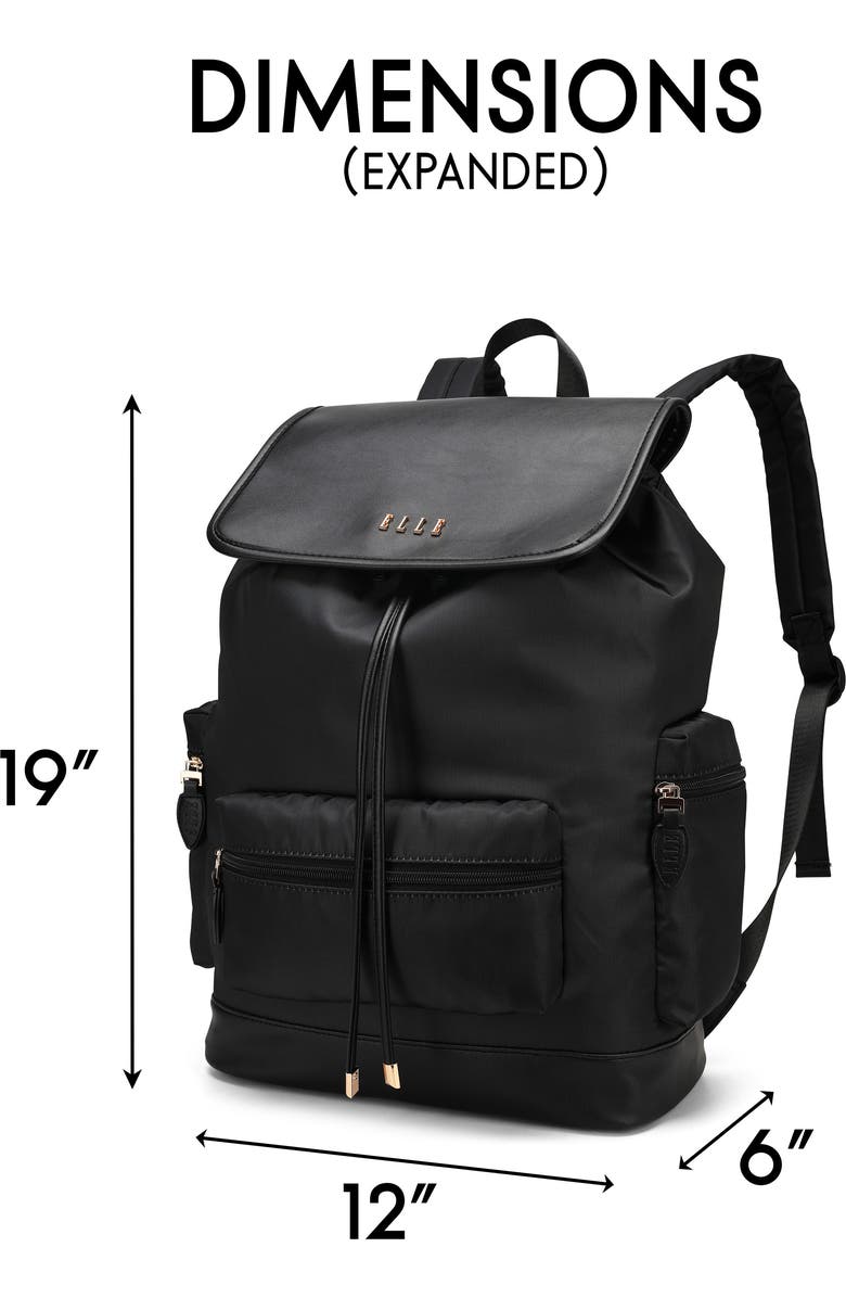 ELLE Wayfarer 23L Monogram Travel Backpack, Alternate, color, Black