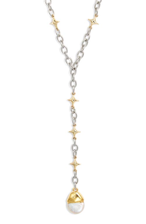 Vidakush Star Power Mini Freshwater Pearl Pendant Y-necklace In Gold