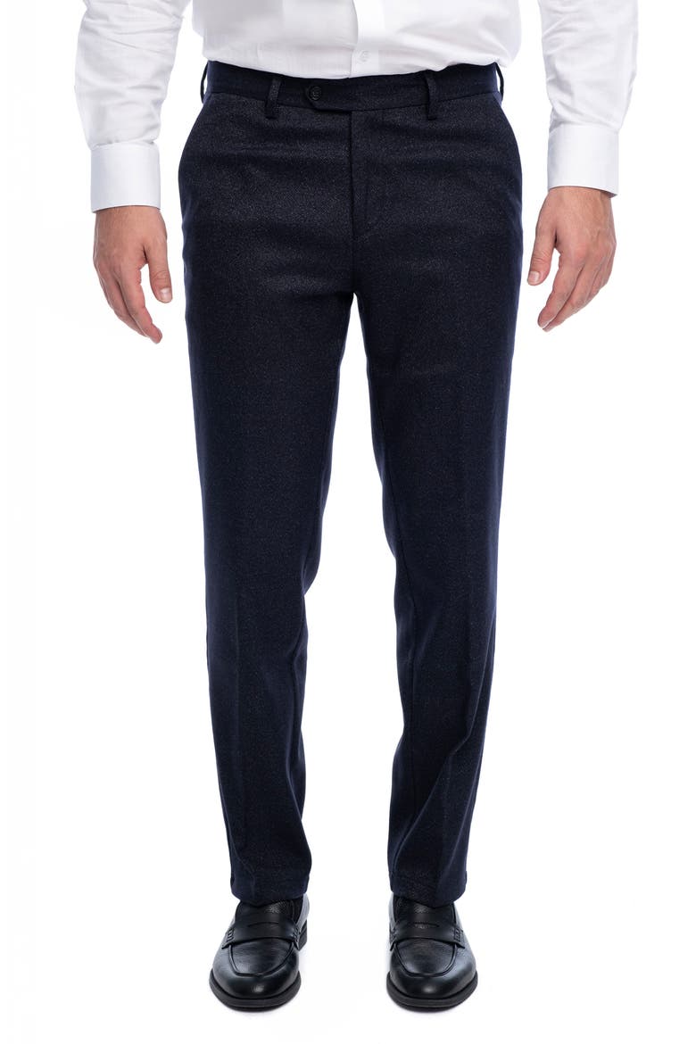 Cita Herringbone Straight Leg Pants, Main, color, NAVY BLUE