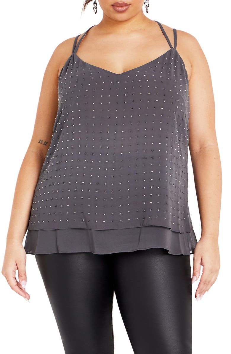 City Chic Studded Strappy Tank, Main, color,
