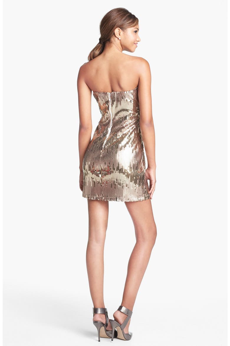 Sequin Body-Con Dress, Alternate, color, GOLD