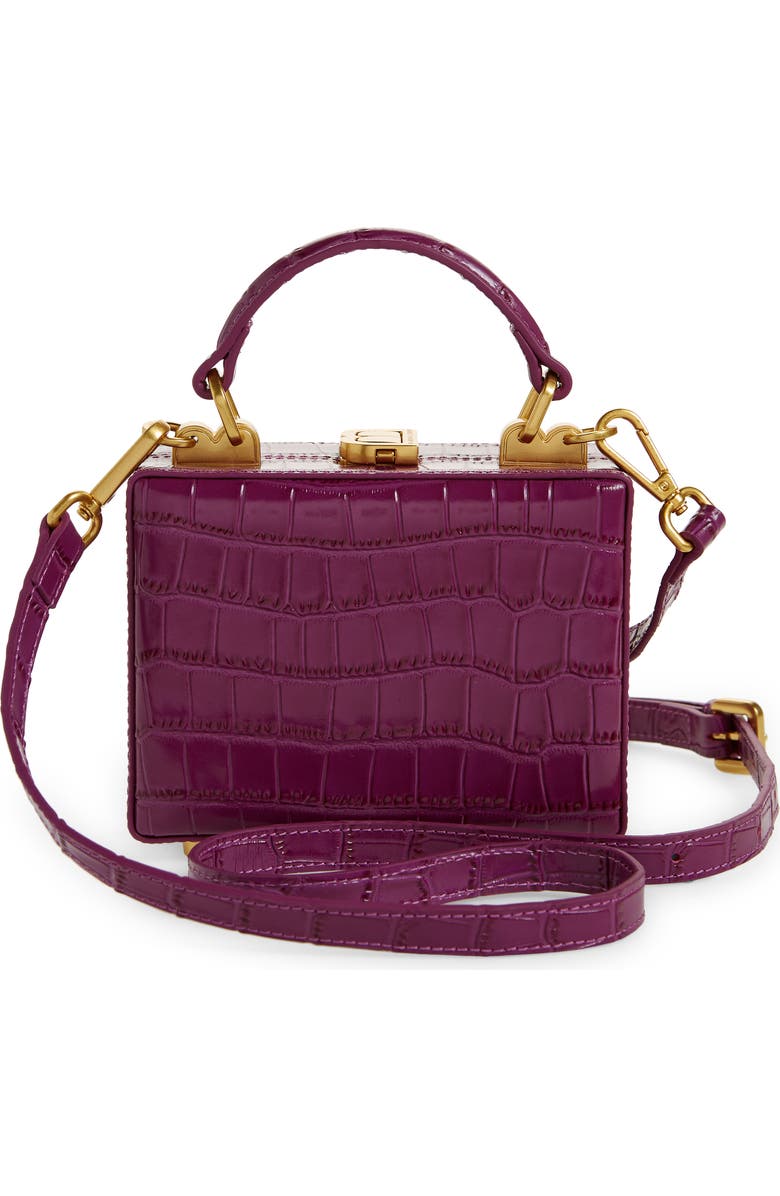 Brandon Blackwood Mini Kendrick Croc Embossed Leather Trunk Crossbody Bag, Alternate, color,