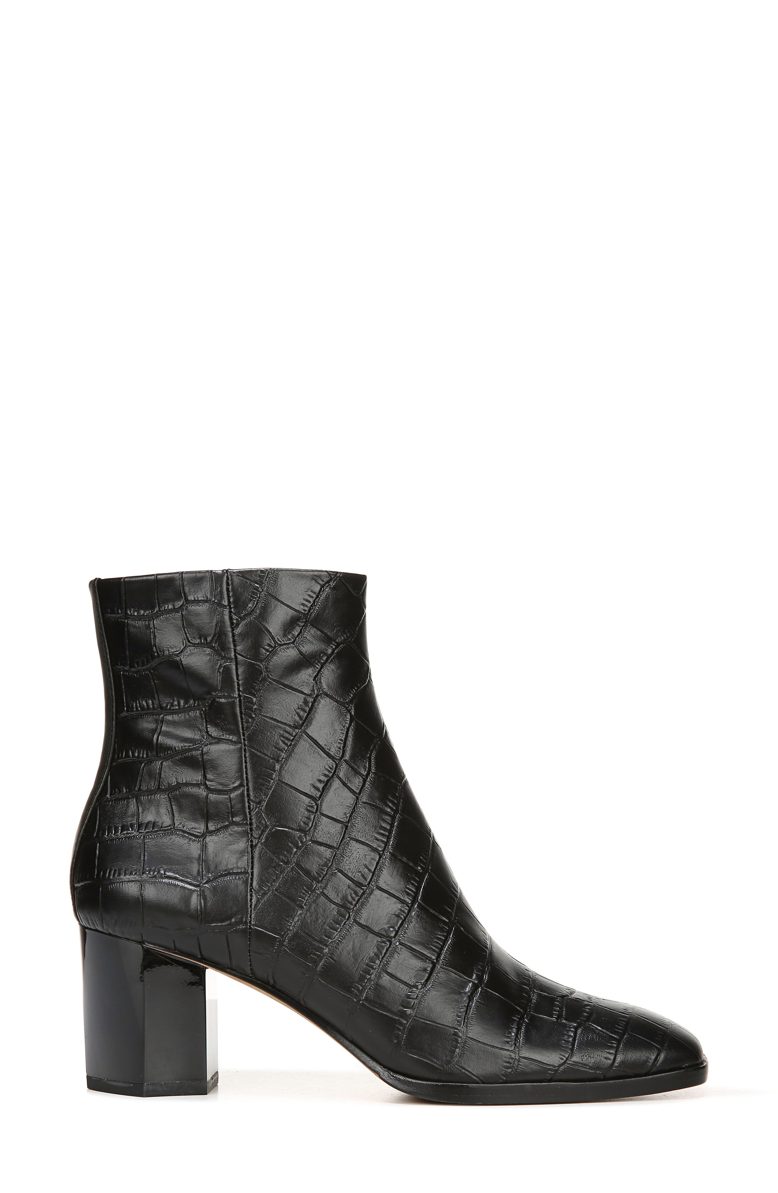 Diane von Furstenberg Thelma Croc Embossed Bootie, Alternate, color, 