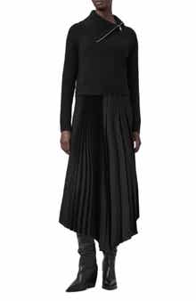 AllSaints Jax Sweater & Pleated Satin Dress Set