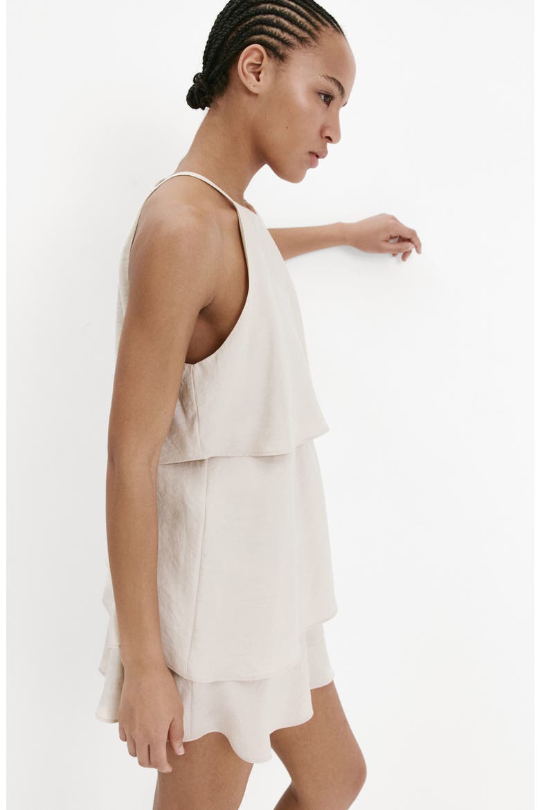 Ruffled Modal Blend Dress, Alternate, color, ECRU