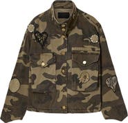 AllSaints Patch Detail Camo Print Cotton Jacket