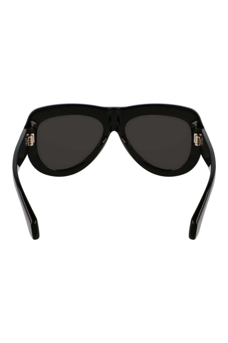 Rivets 57mm Aviator Sunglasses, Alternate, color, BLACK