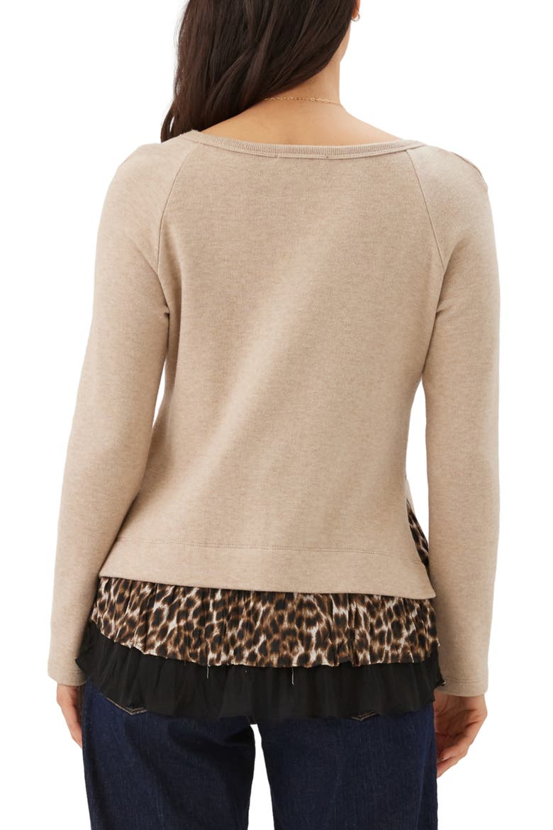 Layered Contrast Sweater, Alternate, color, LIGHT TAN