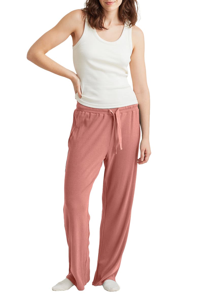 Luxe Rib Pajama Pants, Alternate, color, SOFT CINNAMON