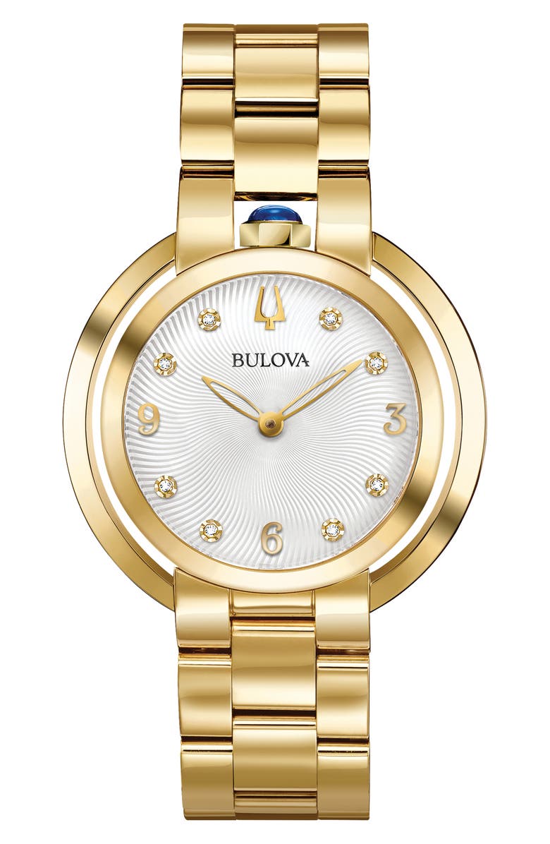 BULOVA Classic Rubaiyat Diamond Bracelet Watch, 35mm, Main, color, Gold-Tone