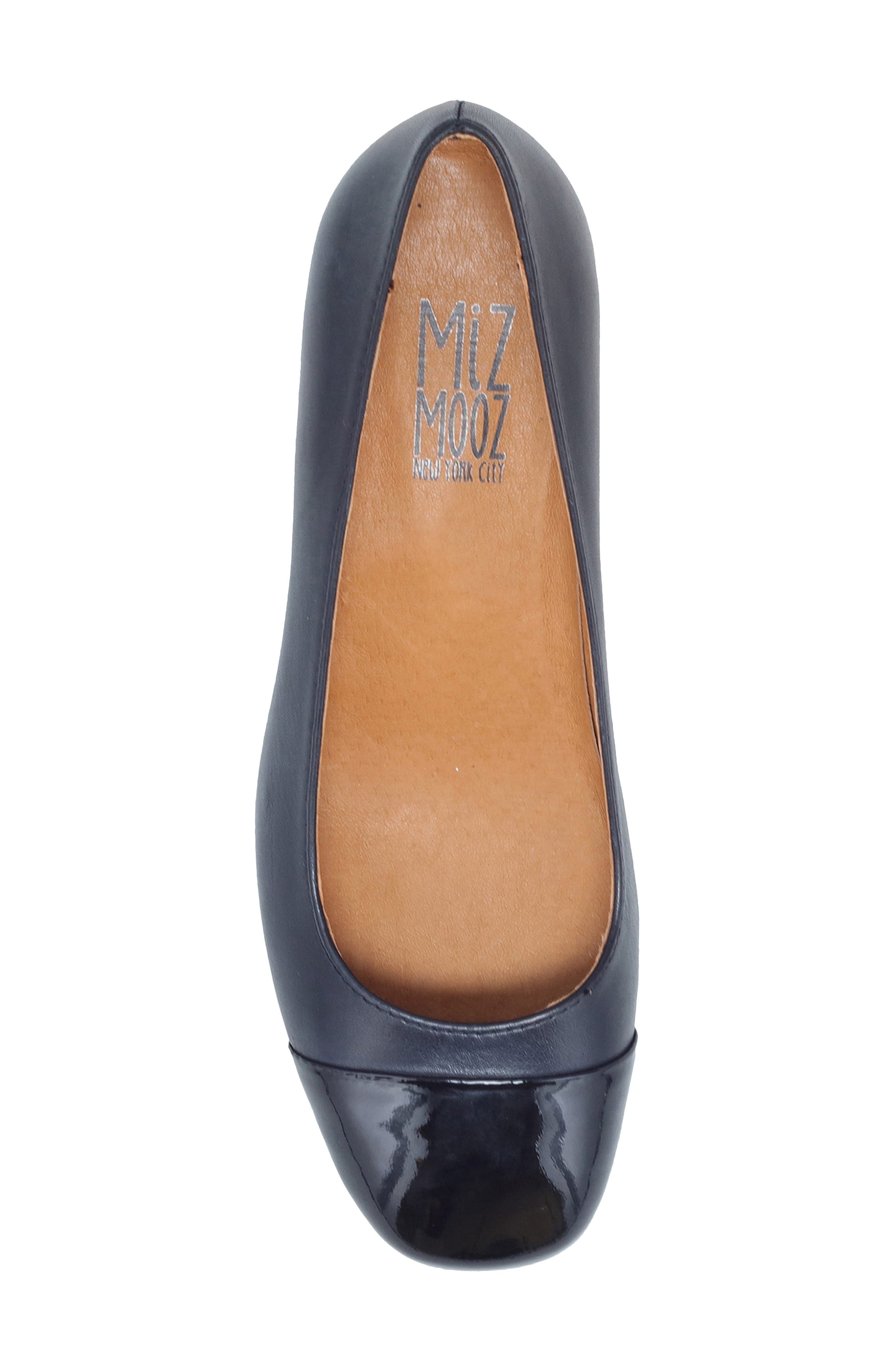 Miz Mooz Gilda Cap Toe Pump, Alternate, color, Black/ Black Patent