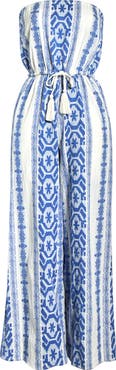 Elan Embroidered Strapless Cover-Up Jumpsuit