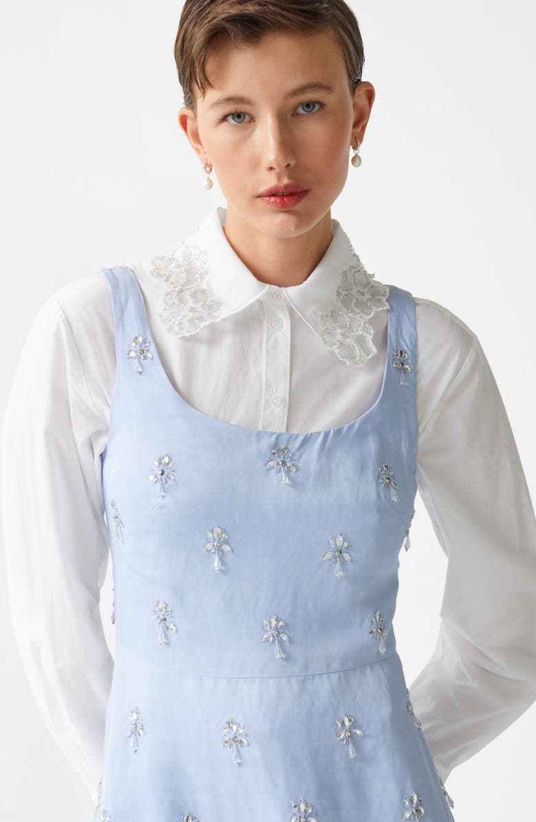 & Other Stories Beaded Embroidered Minidress, Alternate, color,