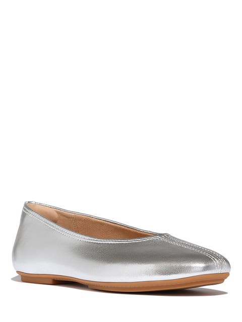 Delicato High Cut Soft Leather Ballet Flats