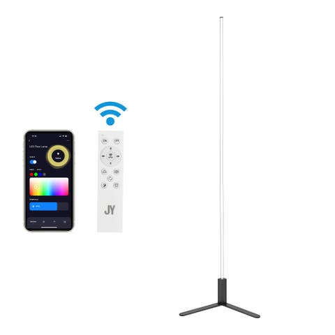 Potts 60.5" Modern Contemporary Aluminum/Iron Integrated LED Post Floor Lamp