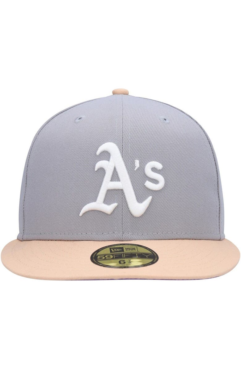 New Era Men's New Era Gray/Peach Oakland Athletics 1987 MLB All-Star Game Purple Undervisor 59FIFTY Fitted Hat, Alternate, color, Gray