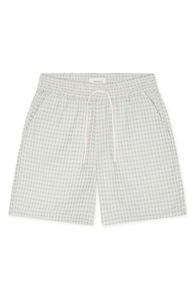 Les Deux Check Cotton Seersucker Drawstring Shorts, Main, color, Light Ivory