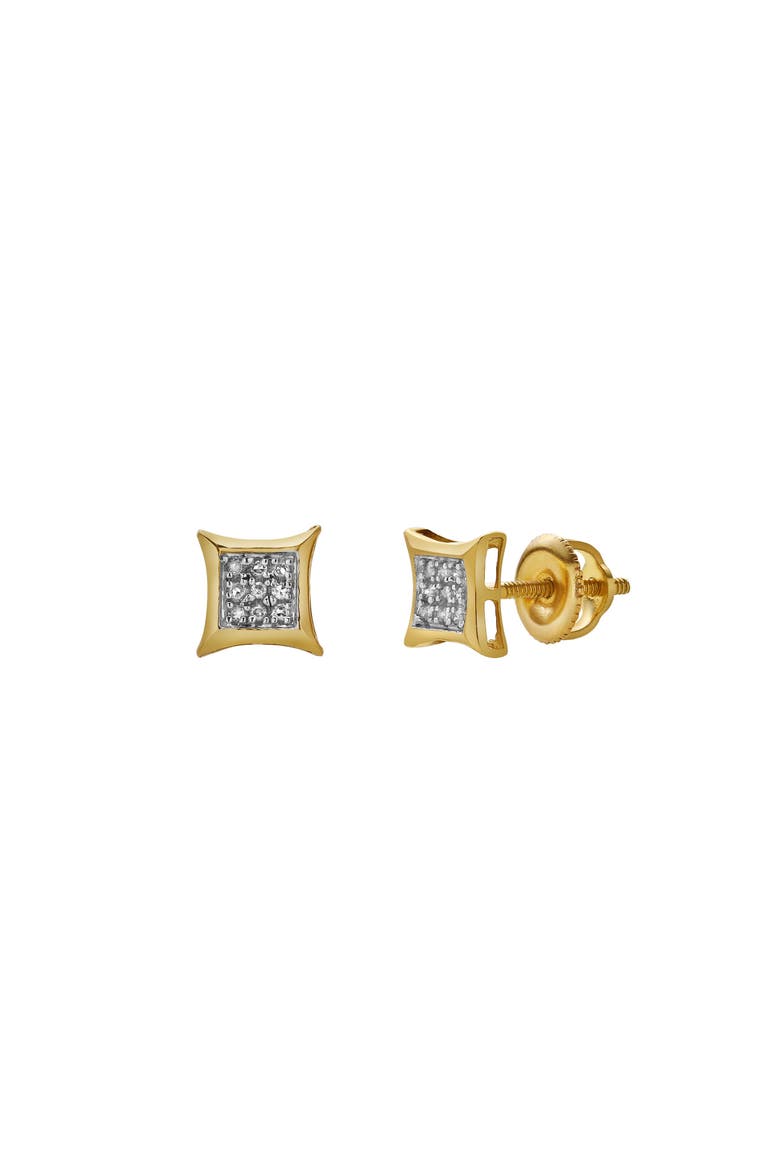 Sabedoria 10K Yellow Gold Diamond Unisex Earrings - 0.06 Cts, Main, color, 10K Yellow Gold