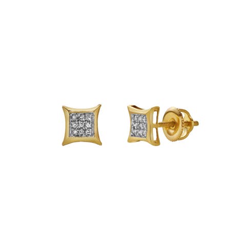 Sabedoria 10K Yellow Gold Diamond Unisex Earrings - 0.06 Cts