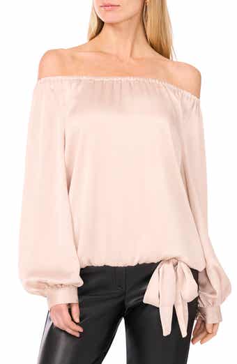 Vince Camuto Textured Satin Off the Shoulder Top