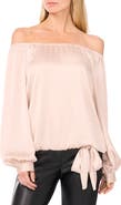 Vince Camuto Textured Satin Off the Shoulder Top
