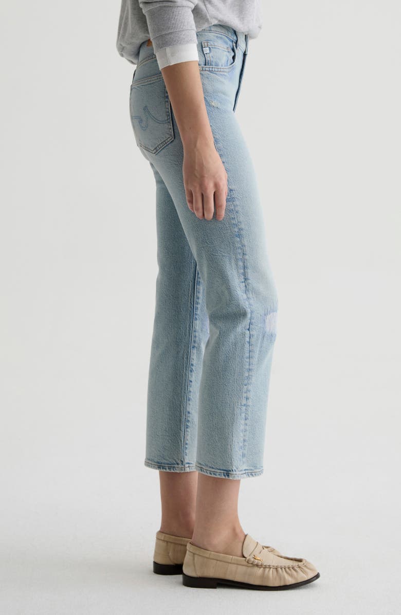 AG Brinley Rip & Repair Mid Rise Straight Leg Jeans, Alternate, color, Riverbend