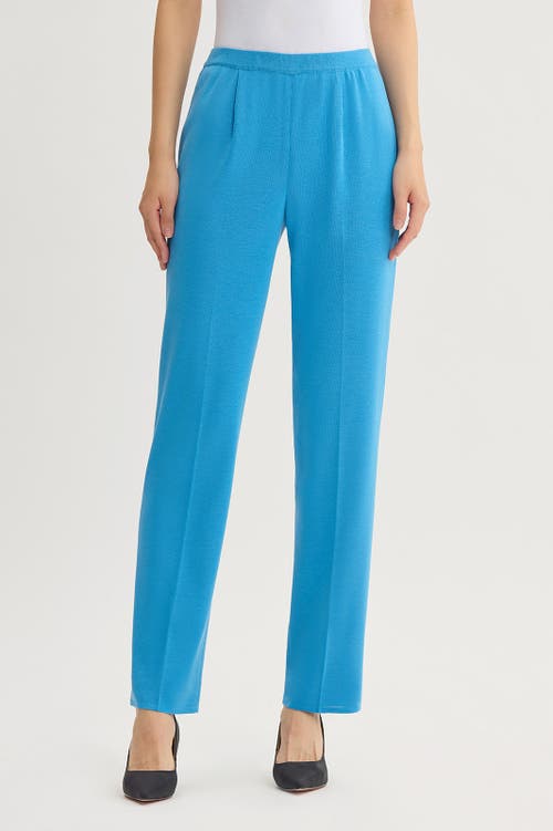 Ming Wang Straight Leg Knit Pants In Blue