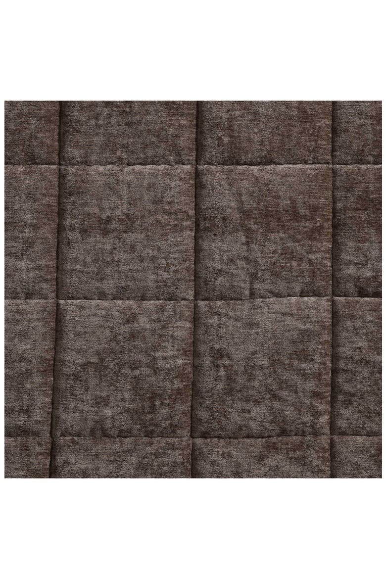 Solid Box Stitched Chenille Quilt & Shams Set, Alternate, color, DARK BROWN