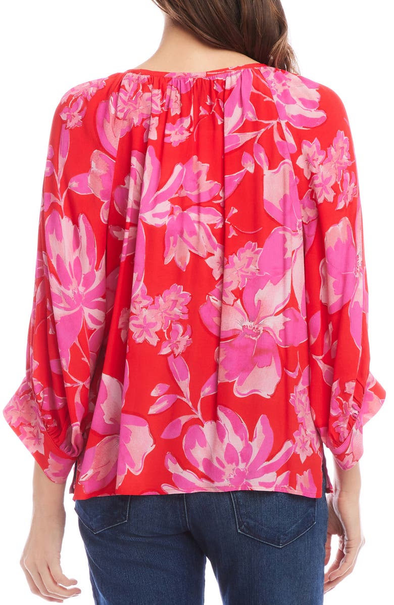 Karen Kane Floral Balloon Sleeve Top, Alternate, color, 