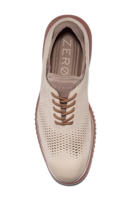 Cole Haan Men's 2.zerøgrand Laser Wingtip Oxford Shoes - Beige Size 9.5 In Sesame Nubuck/irish Coffee