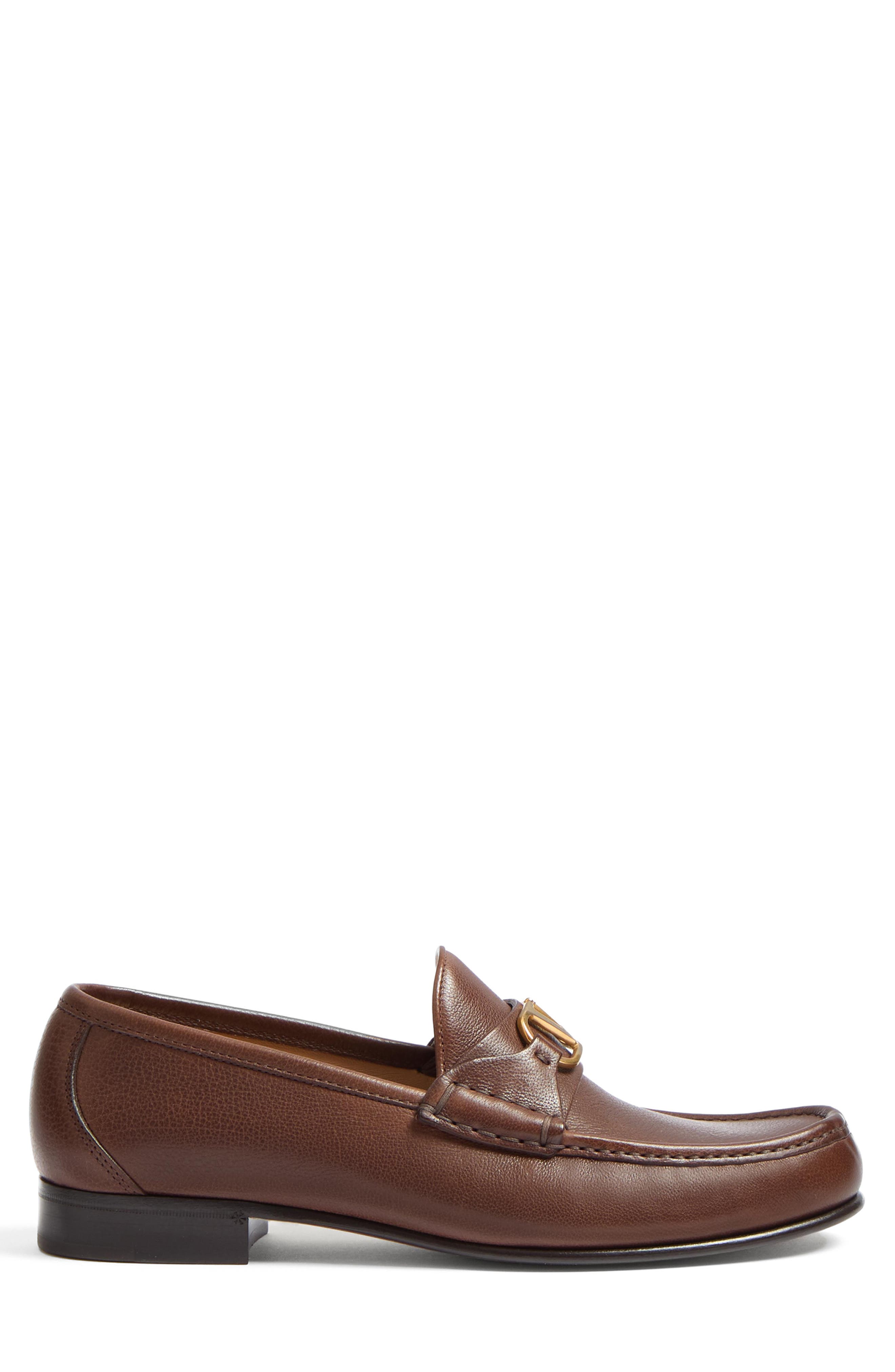 Valentino Garavani VLOGO Loafer, Alternate, color, Bark Brown