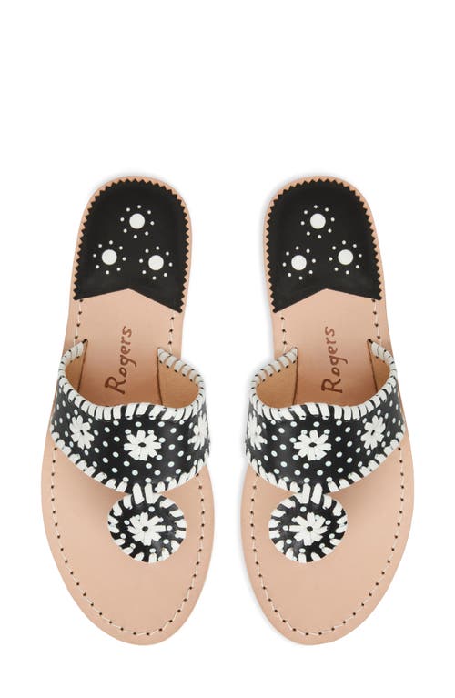 Jack Rogers Jacks Flip Flop In Black/wht Dot Pat