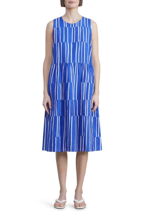 Cass Beach Stripe Linen Blend Dress
