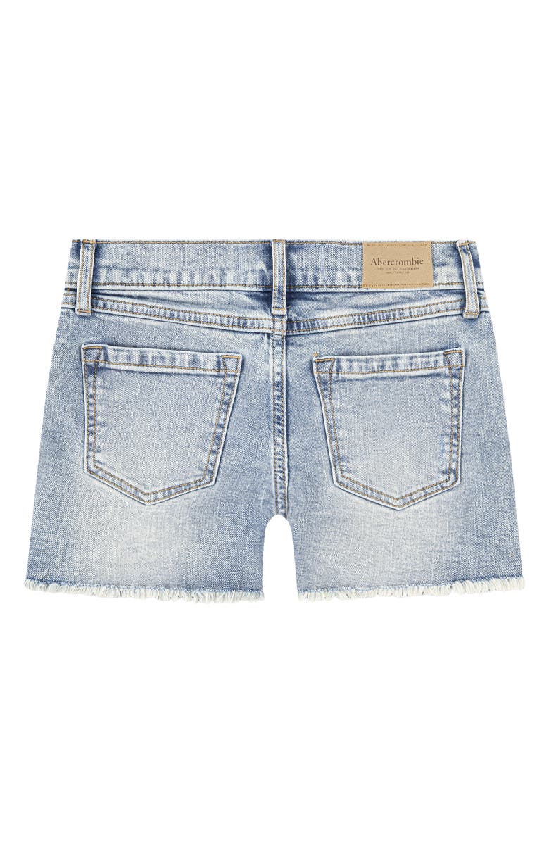 abercrombie kids Kids' Destroyed Cutoff Denim Shorts, Alternate, color, Lagoon Destroy